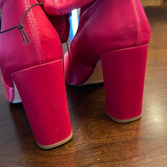 Satin Fuschia Booties by Express - Picture 11 of 16